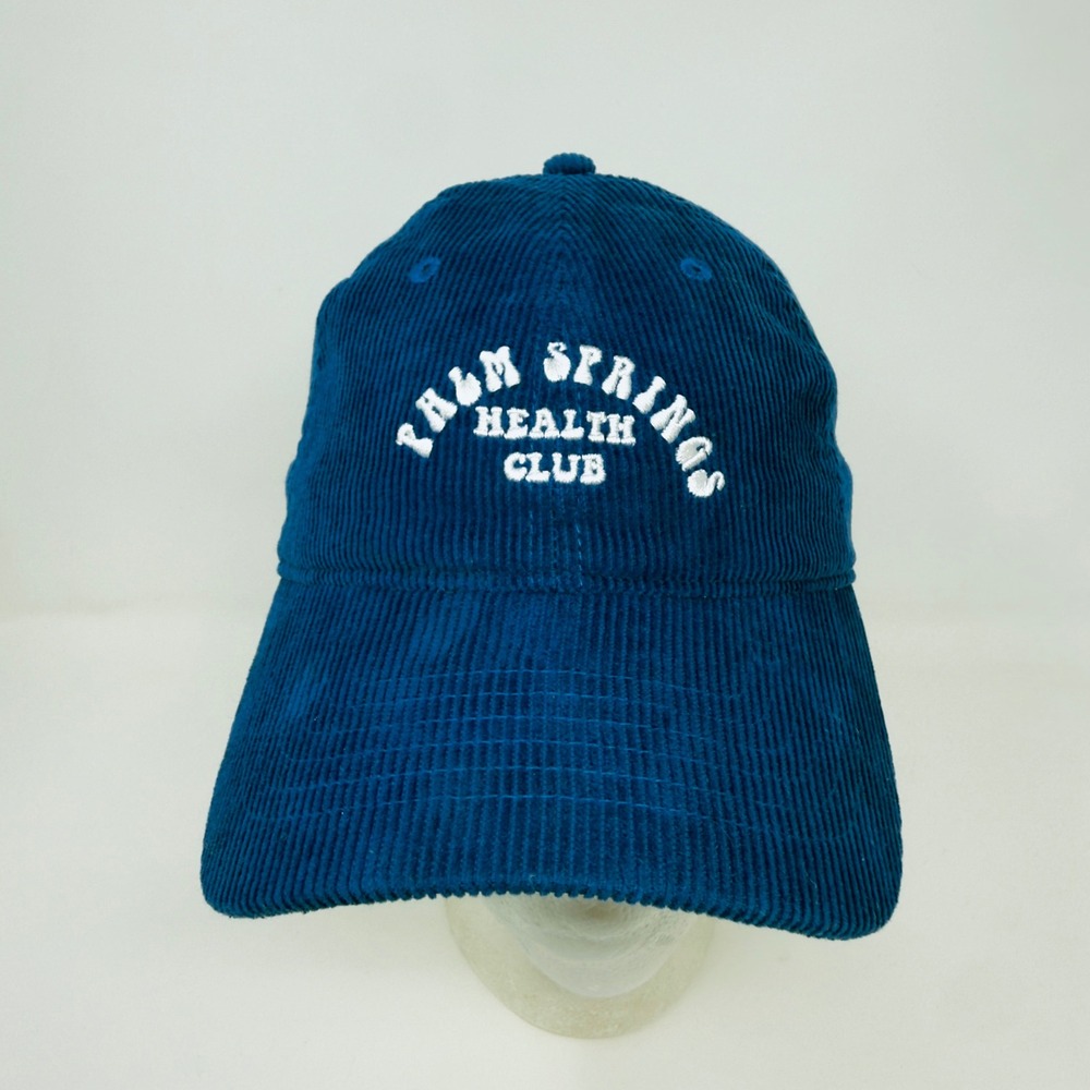 Mighty Fine Palm Springs Health Club Corduroy Baseball Cap Blue Hat‎ Adjustable